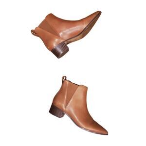 J. Crew Fallon Leather Pointy Toe Chelsea Boot Brown Size 9